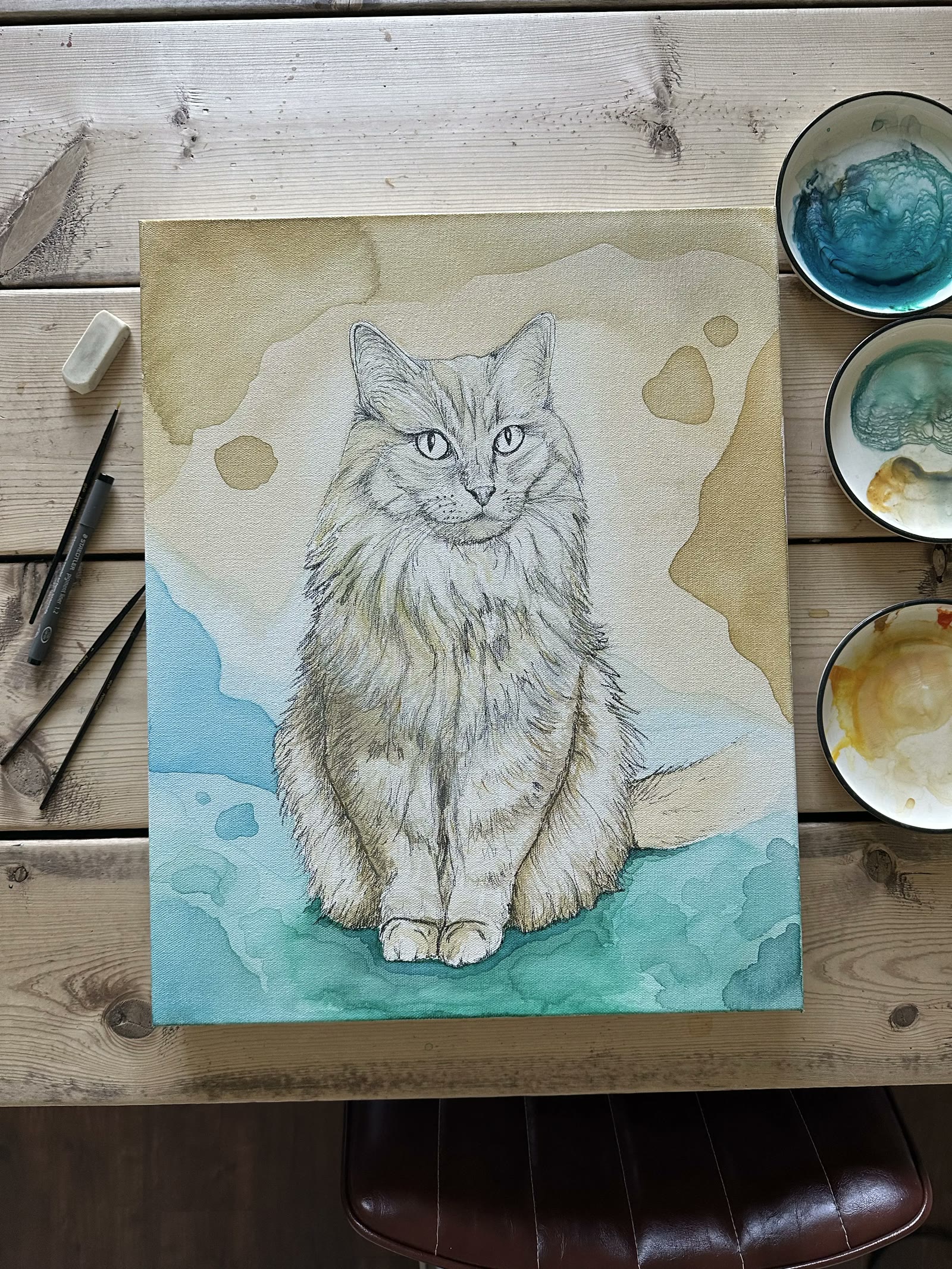 Graphite worked into the coat