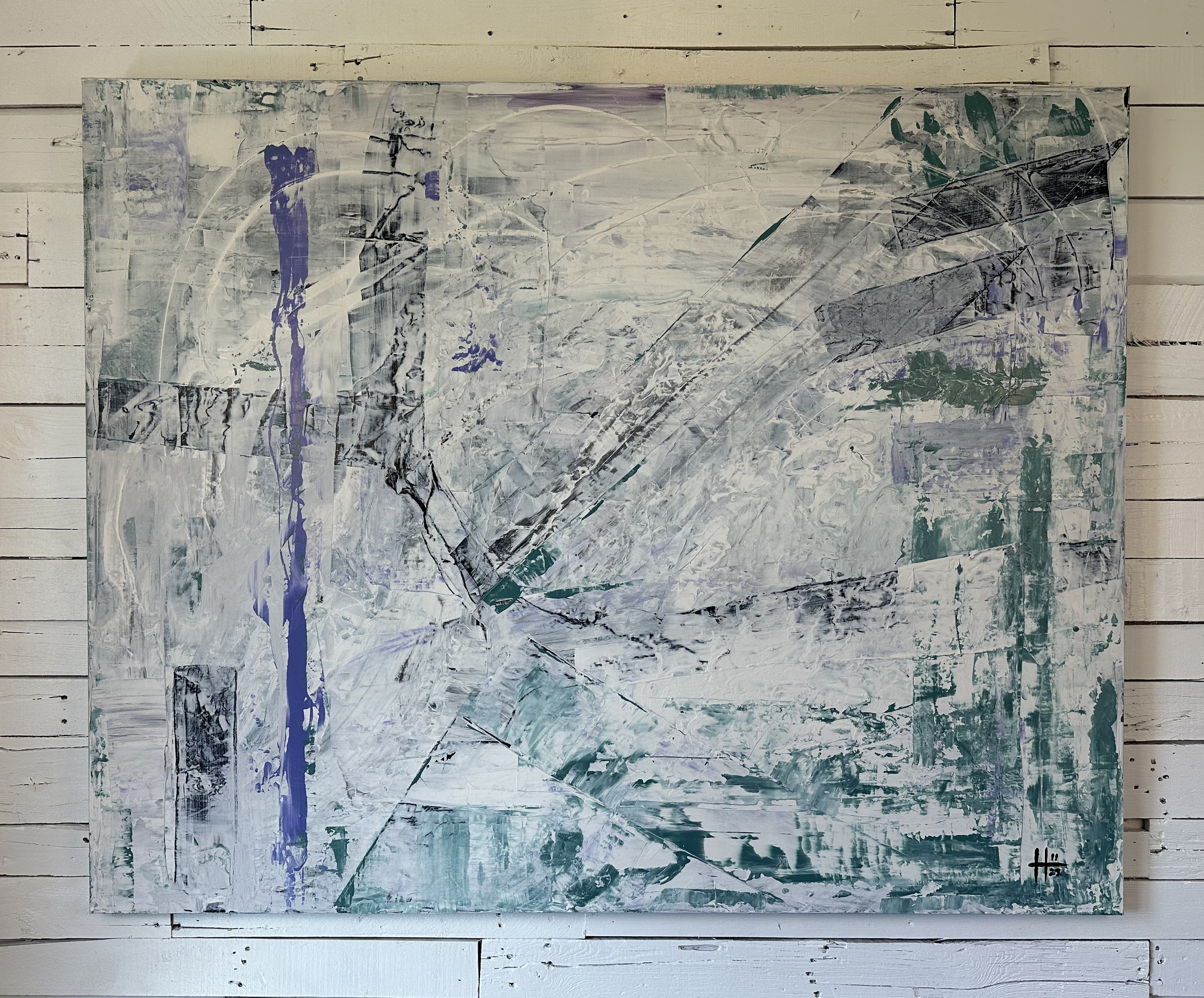 Embryonic Cartography No. 1, acrylic on canvas, 2022, detail
