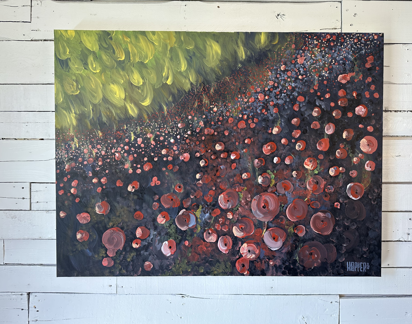 French Poppies No. 1, acrylic on canvas, 2016