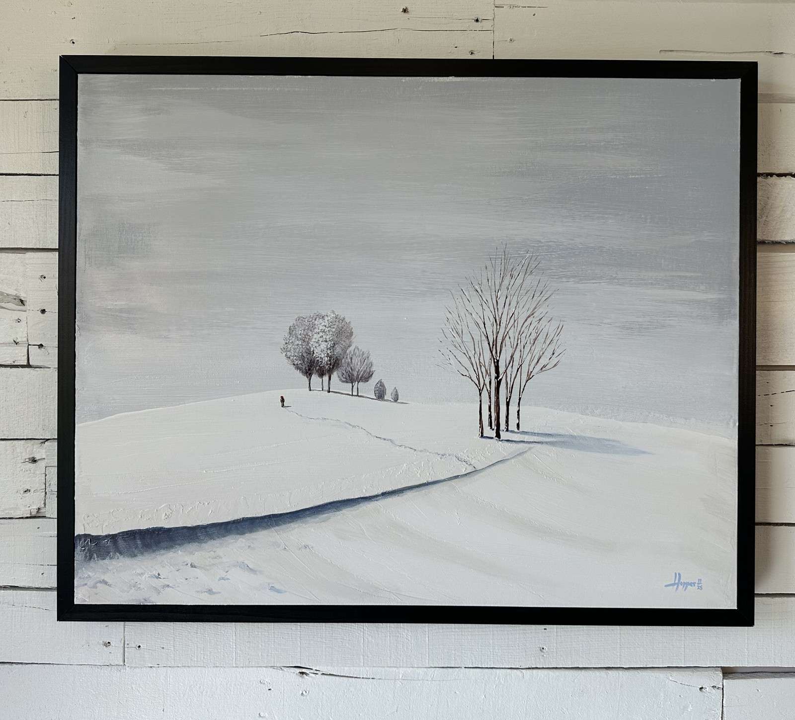 Winter Walk, acrylic on canvas, 2025